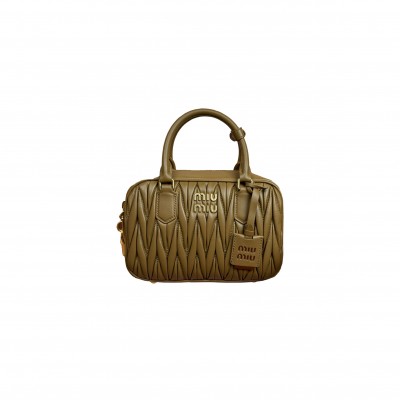 MIU MIU ARCADIE MATELASSÉ NAPPA LEATHER HANDBAG 5BB124 (24*17*7.5cm)